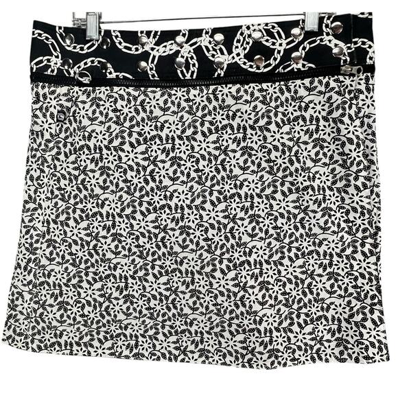 Zand Amsterdam Reversible Wrap Skirt OS Multicolor Dots Floral Snap Punk Grunge - Picture 8 of 16